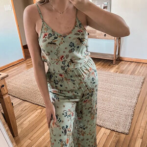 Mes Demoiselles Viscose Colorful Floral Lightweight Designer Strappy Jumpsuit